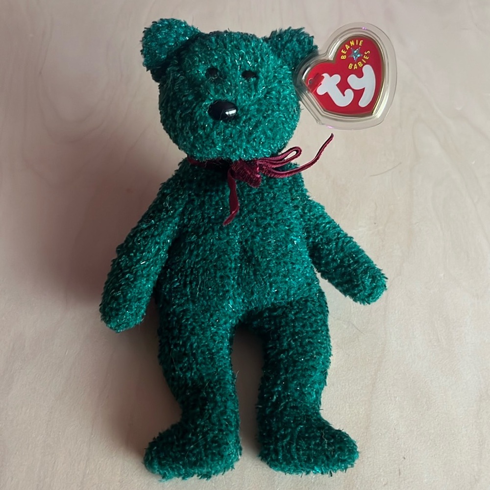 🔥3/$20 - Vintage TY Beanie Baby – 2001 Holiday Teddy Bear (2001) – EUC with tag